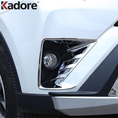 For Toyota RAV4 RAV 4 2016 2017 ABS Chrome Front Front Foglight Cover Trim Fog Light Lamp Frame Covers Car Styling Accessories