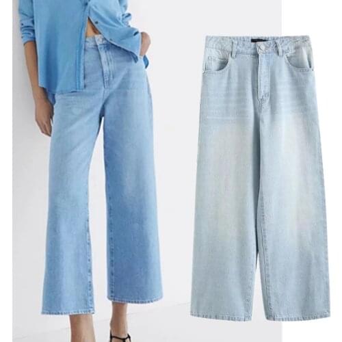 Jenny&Dave Boyfriend JeansEnlgand Style High Street Vintage Wide Leg Jeans Woman Washed Loose Casual High Waist Jeans For Women