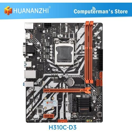 HUANANZHI H310C D3 Motherboard Intel XEON LGA 1151 i3 i5 i7 All Series CPU DDR3 NON-ECC memory NVME NGFF USB SATA VGA HDMI DVI