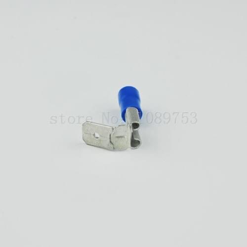 100x 16-14 AWG Gauge Blue Vinyl Disconnects Insulated Crimp Terminals Piggy Back