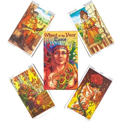 Wheel Of The Year Tarot Deck Leisure Party Table Game High Quality Fortune-telling Prophecy Oracle Cards With Guide Book