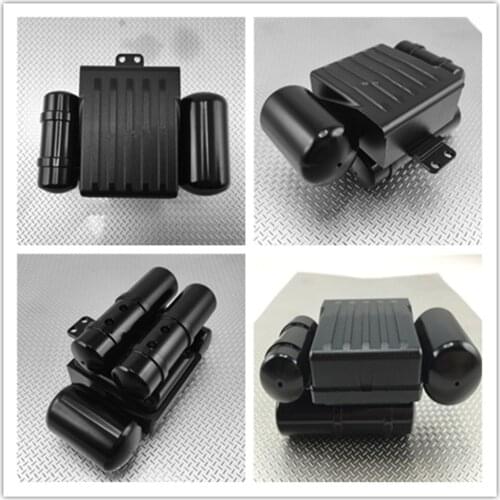 Metal black gas tanks w/ cell box set for tamiya 1/14 scale remote control tractor trailer beenz MAN scania king volvo