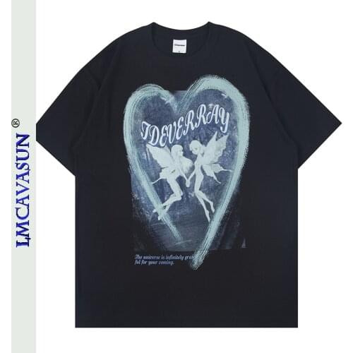 LEIMEICHE Spring 2021 Half Sleeve Top O-Neck Mens Short Sleeves Japanese Anime Print T-Shirt Male/Female Street Couple Wear