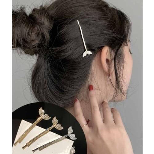 Fashionable Fishtail Hairpin Korean Shiny One-word Clip Hair Accessories