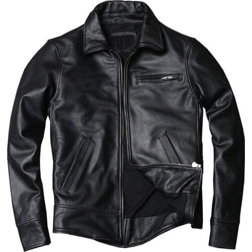 Plus Size 5XL Big and Tall Man Leather Jackets and Coats Suit Blazer Suede Street Male Cowhide Genuine Leather Mens Coat Winter