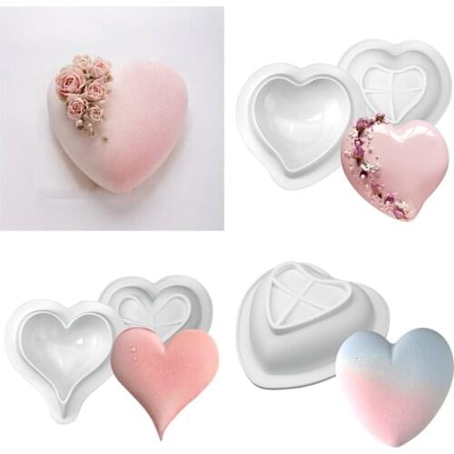 New Mini Love Heart Shaped Silicone Mold Heart Shaped Mousse Mould Valentines Day Baking Molds Cake Tools Kitchen Accessories