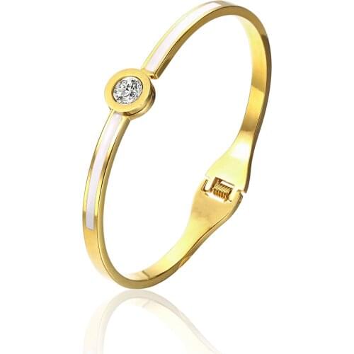 OUFEI Stainless Steel Jewelry Woman Vogue 2019 Rose Gold Bracelets Bangles Jewelry Accessories Cuff Bracelet Free Shipping