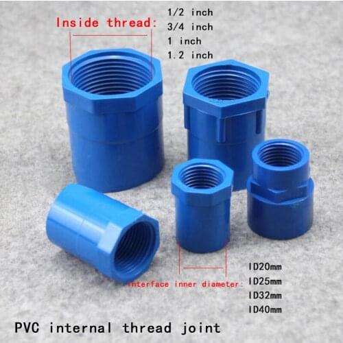 PVC 1" to 1/2" Thread Straight Connector Pipe Adapter Hose Converter Garden Irrigation Water Tank Fittings 1 Pcs