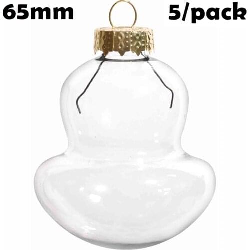 Promotion - DIY Paintable Christmas Ornament Decoration 65mm Glass Mushroom, 5/Pack
