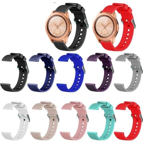 Silicone Watchband for Samsung Galaxy Watch 42mm Striped Replacement Bracelet Band Strap For Huami Amazfit Bip Smart Watch