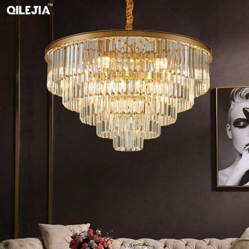 Luxury Lightting crystal chandelier gold /black color living room lighting dining room strip light bedroom light household lamps