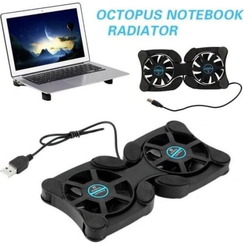 Foldable USB Cooling Fan Mini Octopus Laptop Cooling Pad Security Stand 7-15 inch Notebook Laptop For Double Fans