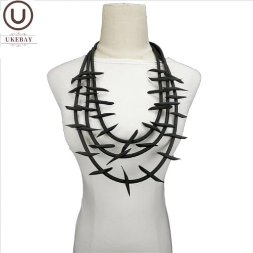 UKEBAY New Design Handmade Necklace Women Pendant Necklaces Wedding Jewelry Clothes Accessories Rubber Choker Necklace Wholesale