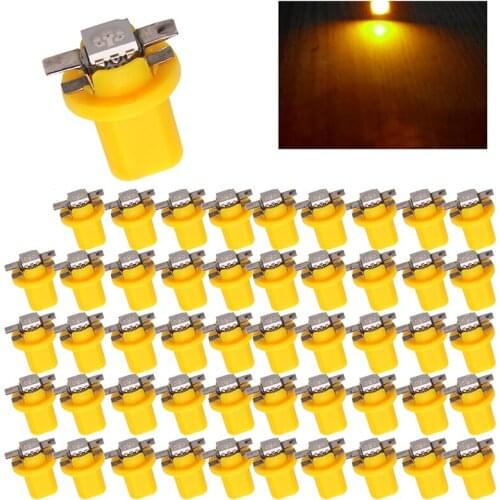 YOLU 50 Pcs T5 B8.3D Instrument light White Blue Red Yellow Green Automobile LED instrument lamp Fit for all cars
