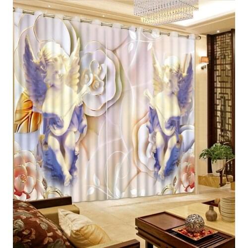 Customize European style Blackout 3D Curtain stereoscopic Embossed flowers Bedroom Living room Curtains Photo Curtains
