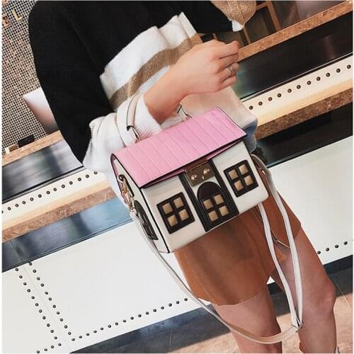 Women House Shape Handbags Fashion Square Messenger Bags Small Shoulder Bag For Ladies Elegant Crossbody Bag Lady Gift