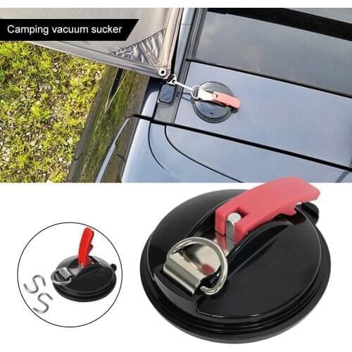 1/2pcs Suction Cup Anchor With S-hook Tie Down Camping Tarp Accessories Auto Side Awning Securing Hook Mount Anchor Accessories