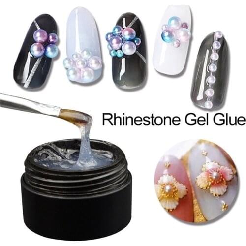 1BOX Nail Art Rhinestone Gel Glue Super Sticky Adhesive UV Gel Nail Polish Glue for DIY Nail Art Crystal Gems Jewelry Decoration