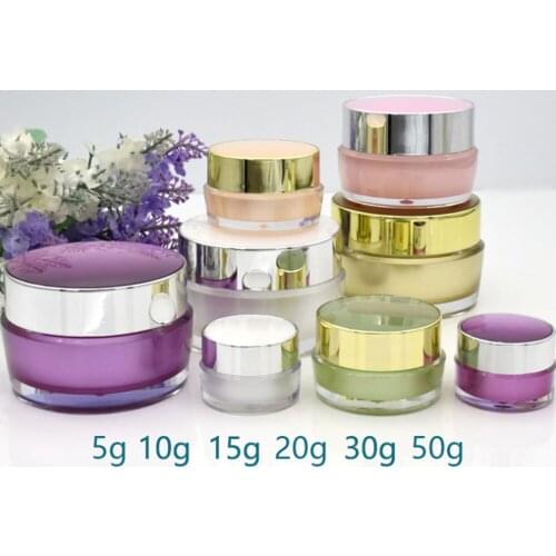 1pcs 5/10/15/20/30g Colorful Empty Plastic Cosmetic Makeup Jar Double Layer Sample Bottles Eyeshadow Cream Lip Balm Container