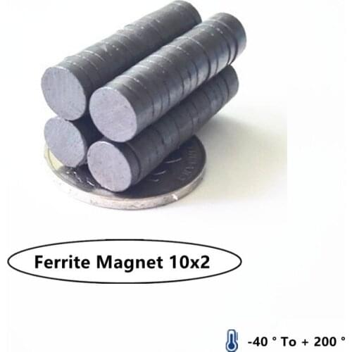10 20 50 100 200pcs/lot Y30 Disk Ferrite Magnet 10*2 Permanent magnet 10x2 Black Round Speaker magnet 10 x 2