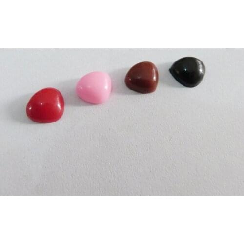 100pcs/lot 9/11/14/20mm red/black/brown/pink Triangle plastic flat toy noses for diy doll acessories