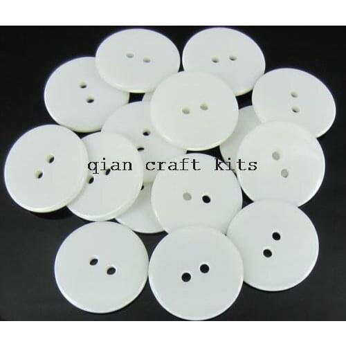 400pcs 18 mm White Buttons 2- Hole, Round Plain Buttons, Sewing, Craft, Scrapbooking, Button basic resin beads