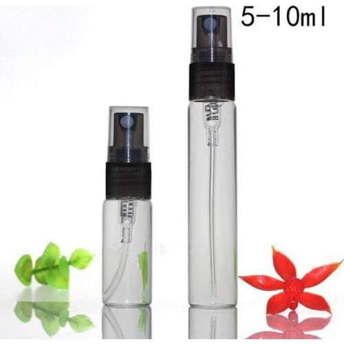 5ml 10ml Clear Glass Spray Bottle Mini Glass Sample Vial Perfume Split Charging Atomizer