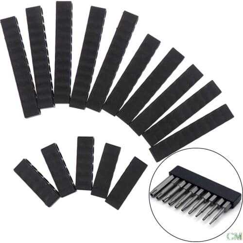 5 Pcs Hex Shank Screwdriver Bit Holder Plastic Screwdriver Head Storage Drill Bit Stand Power Accessories 6/10/12 Holes