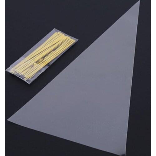 50pcs/lot Popcorn Bags Cone Shaped Transparent Clear Plastic Candy Bags Christmas Birthday Party Supplies Bags Gift Packing Bags