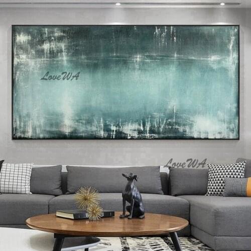 Modern Color Abstract Oil Painting In Green Large Size Home Good Wall Art Canvas Painting For Living Room Unframe Custom Artwork