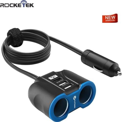 Rocketek multi usb car charger 3A 3 USB fast quick charge QC 3.0 Socket Cigarette Lighter phone adapter accessories car-charger