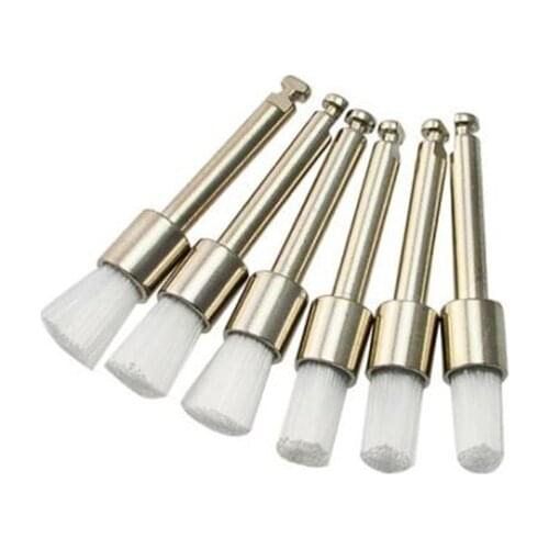 Free shipping New High Quality 100Pcs/Set Dental White Nylon Polishing Polisher Prophy Brush Flat Type Lab Product