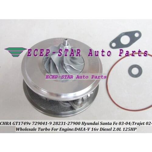 Free Ship Turbo Cartridge CHRA Core GT1749V 729041 729041-5009S 28231-27900 For HYUNDAI Santa Fe 03-05 Trajet D4EA-V 16v 2.0L