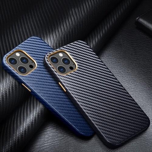 Luxury Carbon Fiber Patter Leather Shockproof Cover for iPhone 11 12 Mini Pro Max 12pro XS XR X SE SE2 7 8 Plus Case Coque Shell