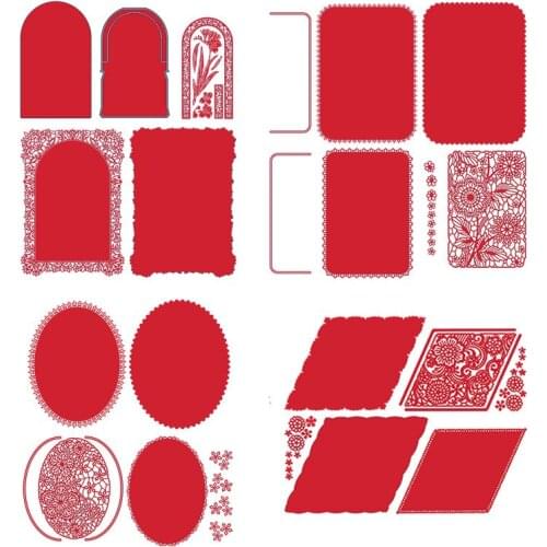 Elliptical rectangular wreath frame Metal Cutting Dies Scrapbooking Album Paper DIY Card decoration Craft Embossing Die Cuts