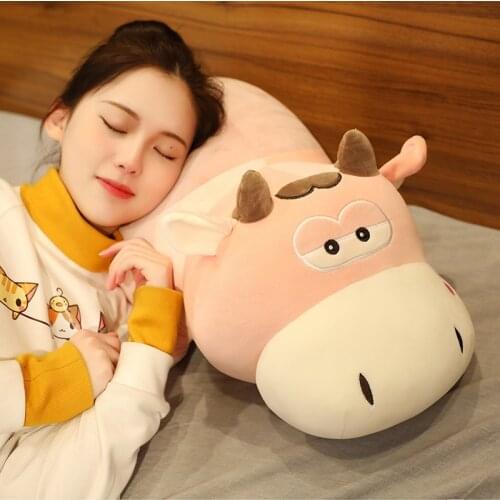 Hot Soft Lovely Lying Cattle Plush Toys Good Quality Stuffed Soft Animal Dolls Cartoon Cushion for Children Girls Sleep Pillow