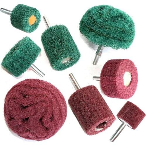 HOT 8PCS Non Woven Abrasive Buffing Polishing Wheel Drill Attachment Set,Scouring Pads Power Scrubber Cleaning Kit