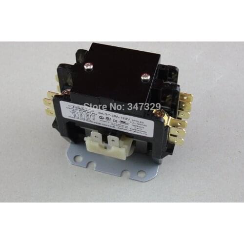 Hvacstar SA-2P-30A-120V Definite Purpose Contactor 2Poles 30FLA 120V AC Coil , DP Contactor, Air Conditioner Contactor