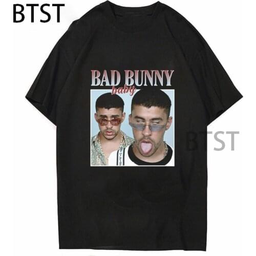 Cool Hip Hop Bad Bunny Harajuku Rapper Men Women T-Shirts Casual Streetwear unisex T-Shirt Aesthetic Clothes Oversized T-shirt
