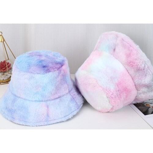 Little Fresh Gradual Change Fishing Hat Women 2020 New Plush Warm Basin Hat Beanie Hats for Women Winter Hats
