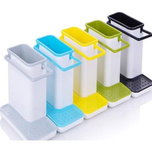 Drain rack Multifunctional Sponge Kitchen Box Draining Rack Plastic Dish Shelf Draining Sink Storage Rack Kitchen Organizer Stan