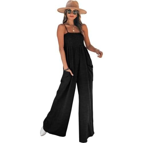 Fashion Sexy Halter Loose Casual Jumpsuit Holiday Wide Leg Jumpsuit Womens Beach Pants Dropshipping