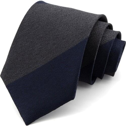 8 CM Wide Grey Blue Striped Dresses Necktie for Men Business Ties Fashion Formal Work Cravat With Gift Box