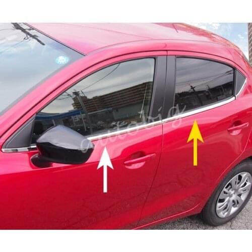 Stainless Steel Door Window Trims For Mazda 2 Demio 2015 2016 2017 2018 2019 DJ DL Accessories Mazda2 Hatchback Sedan