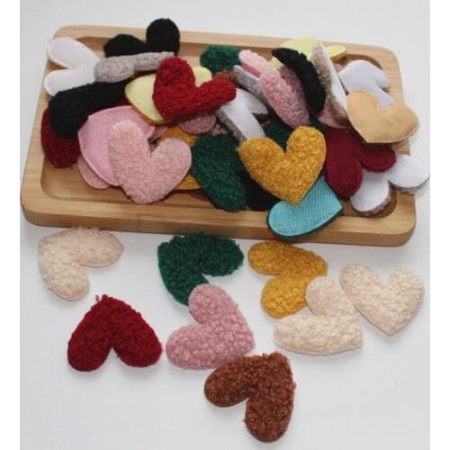 20Pcs 5cm Heart Patches For Clothes Embroidery Applique Childrens clothing Patch Jeans Sticker For Clothes DIY Hair accessories