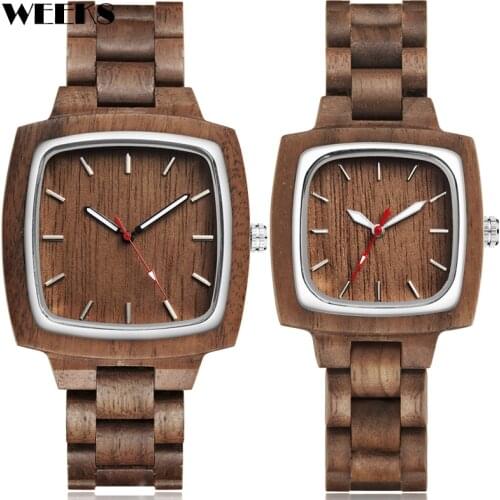 Natural Walnut Wood Watch for Couple Lovers Men Women Wooden Strap Male Female Clock Mens Ladies Quartz Wrist Watches relogio