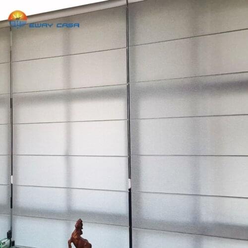 EWAY CASA Sheer White Blinds Roman Curtains Faux Linen Roller Blinds for Window Roman Blinds Electric Curtains No.RC_Sheer13