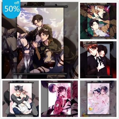Attack on Titan BL Eren X Levi Anime Posters Canvas Painting Wall Decor Poster Wall Art Picture for Living Room Decor Home Decor