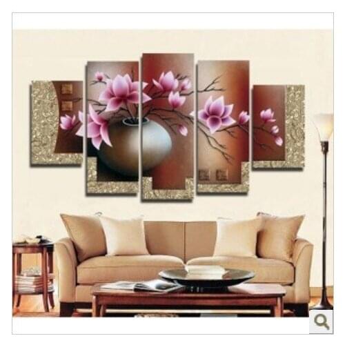 Embroidery Package Free Shipping 1 Lot=5 Pieces Cross Stitch Kits 3D Five Pieces Pink Flower