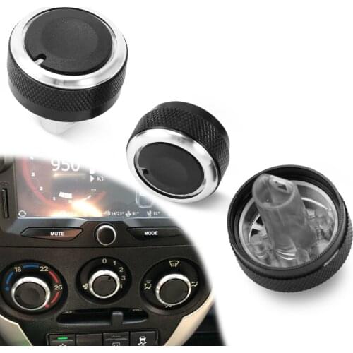 3pcs per set Aluminum Alloy Car Styling Air Conditioning Knob AC Knob Heat Control Switch Button Knob For Lada Granta